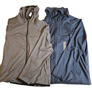 All In Motion Full Zip Athletic Jacket Lot Of 2 Size XXL Fine Line Gray & Blue